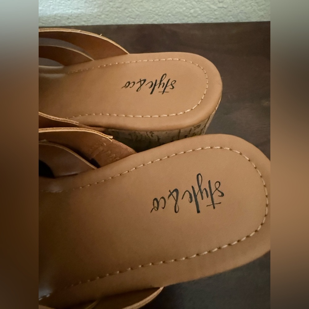 Style & Co. Brown Wedge Sandals - Picture 3 of 4